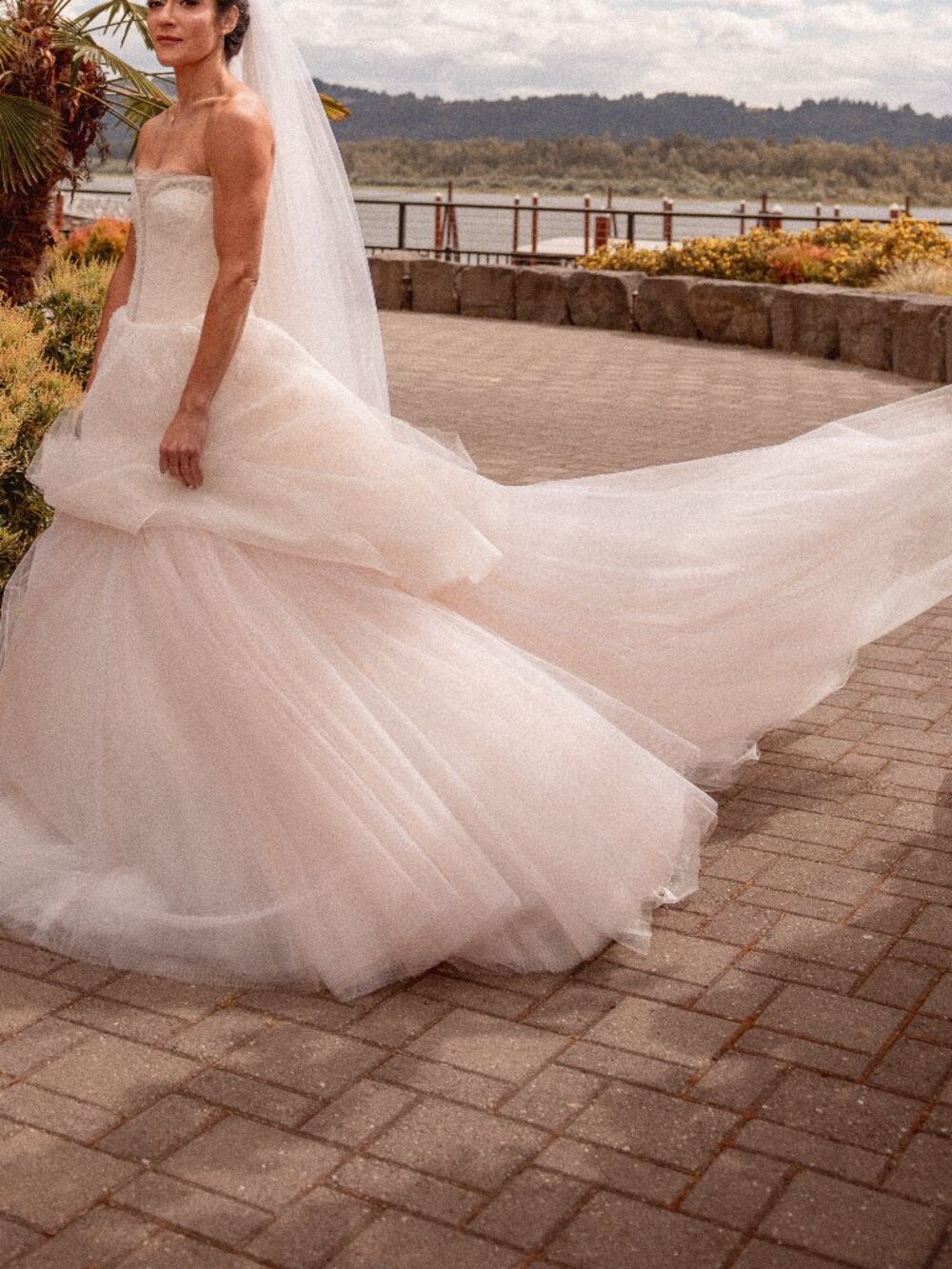 Vera Wang Couture 2017 Sigourney Wedding Ball Gown Ivory / Peach Champagne - Picture 10 of 10